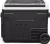 A side view of a black and white portable cooler. Produktbild-Vorschau