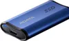A blue external SSD drive with the brand name and product type printed on it. Produktbild-Vorschau