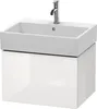 Waschtischunterbau L-CUBE 394x584x459mm weiß hochglanz weiß Produktbild-Vorschau 1