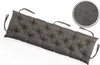 A long, tufted bench cushion on a white background. Produktbild-Vorschau