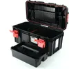 A black toolbox with red accents, shown with its lid open and a removable tray pulled out. Anteprima dell’immagine prodotto