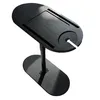 A black C-shaped side table with a white cable plugged into it, shown against a white background. Produktbild-Vorschau