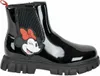 A single black boot with a Minnie Mouse applique on a white background. Produktbild-Vorschau