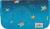 A close-up, front-facing view of a pencil case with a starry and rainbow design. Produktbild-Vorschau