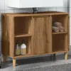 vidaXL Armoire de salle de bain Chêne Artisan brun 80x33x60 Voir les images du produit 9