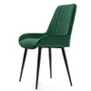 A green upholstered chair with black legs is shown against a white background. Produktbild-Vorschau
