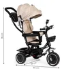 Trojkolka s otočnou strieškou sedadla béžová ECOTOYS Náhľad obrázku produktu 8