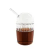 4-dielny sklenený pohár so slamkou a viečkom 500 ml ideálny Náhľad obrázku produktu 2