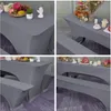 Elastische Biertischhussen Hellgrau 3er-Set 220x50x70cm Produktbild-Vorschau 5