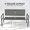 Outsunny Gartenbank 2-Sitzer Metall wetterfest Outdoor Produktbild-Vorschau 7