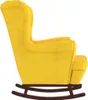 A yellow rocking chair with a footrest, shown from the side against a white background. Náhľad obrázku produktu