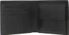 An open black leather wallet showing card slots and a coin pocket. Produktbild-Vorschau