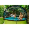 Two children are playing in a round swimming pool with a canopy cover. Produktbild-Vorschau