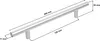 A silver metal handle with measurement lines and labels. Produktbild-Vorschau