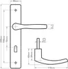 Technical drawing with dimensions of a door handle set. Anteprima dell’immagine prodotto