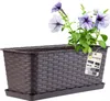 KADAX Blumenkasten 40 cm Braun mit Untersetzer, Produktbild-Vorschau 1