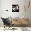 Wanduhr - Quadrat - Glasuhr - Blumen Blumenstrauß Produktbild-Vorschau 6