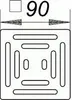 A diagram of a square grate with dimensions indicated. Anteprima dell’immagine prodotto