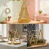 Collage of three images showing wooden Christmas tree decorations in different settings. Náhled obrázku produktu