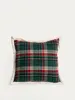 HOMLA Poszewka GRELLA w zieloną kratę z szerpą 45x45 cm Podgląd zdjęcia produktu 2