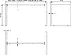 Technical drawing with dimensions of a desk frame. Anteprima dell’immagine prodotto