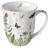 Tasse 10cm Porzellan mit Blumen Gräser & Insekten Motiv Produktbild-Vorschau 1
