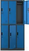 A metal locker unit with six compartments, some of which are open. Anteprima dell’immagine prodotto