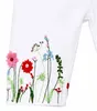 BONDI Capri Leggings "Blumenwiese" Stickerei 86627 | Weiß - Produktbild-Vorschau 5
