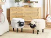 BELIANI Hocker für Kinder Holz Polyester Hellbeige Produktbild-Vorschau 2