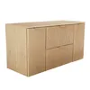 A light wood cabinet with fluted fronts and metal handles. Podgląd zdjęcia produktu