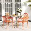 Outsunny Gartenstuhl 4er Set wetterfest Gartenstühle aus Produktbild-Vorschau 4