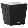 vidaXL 3-tlg. Bistro-Set Poly Rattan und Hartglas Schwarz - Produktbild-Vorschau 10