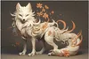 Wallario Wandbild Magischer Fuchs mit floralen Details, Produktbild-Vorschau 1