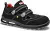A black safety sandal with orange accents and gray sole. Produktbild-Vorschau