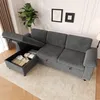 Merax L-förmiges Ecksofa Schlafsofa mit Schlaffunktion, Produktbild-Vorschau 4