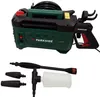A pressure washer and its accessories are displayed against a white background. Produktbild-Vorschau
