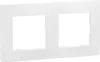 A white double-gang wall plate with two square openings. Náhľad obrázku produktu