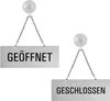 Hängeschild  Geöffnet Geschlossen aus massive Aluminium mit Produktbild-Vorschau 1