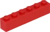 A single red LEGO brick with six studs is shown from a diagonal angle against a white background. Produktbild-Vorschau