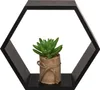 Holzregal Wandregalset Hexagon Hängeregal 6-eckig Schwarz Produktbild-Vorschau 3