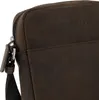 A close-up shot of a brown leather crossbody bag. Podgląd zdjęcia produktu