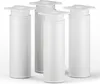 Four white furniture legs against a white background. Produktbild-Vorschau