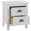 vidaXL Stolik nocny Hill White 46x35x49,5 cm lite drewno Podgląd zdjęcia produktu 10