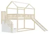 Hochbett 90x200 cm, Massivholz mit Stauraum, Kinderbett mit Produktbild-Vorschau 9