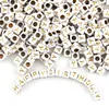 Perles pour lettres, 30 pièces, 6x6 mm, blanches avec or, Voir les images du produit 2