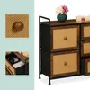 Comodino Relaxdays, 5 cassetti, effetto rattan, ingresso, Anteprima dell’immagine prodotto 6