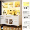 Buffetschrank Weiß mit LED-Beleuchtung & Pegboard, Produktbild-Vorschau 1