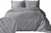 Satin Bettwäsche Set 160x200 Glatt Gestreift Premium Grau Produktbild-Vorschau 8