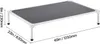 A raised dog bed with dimensions indicated by text overlays. Produktbild-Vorschau
