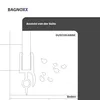 Diagram showing a shower seal with water droplets, indicating its function in a shower cabin. Produktbild-Vorschau